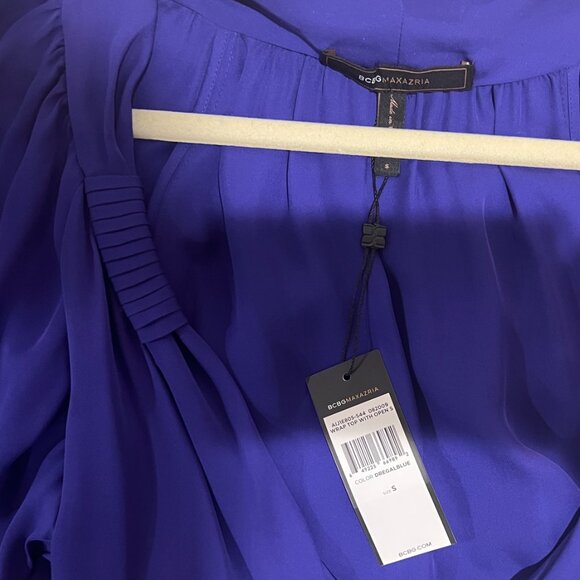 NWT: BCBGMAXAZRIA SILK WRAP TOP WITH OPEN SLEEVES, SZ: S - Picture 10 of 14